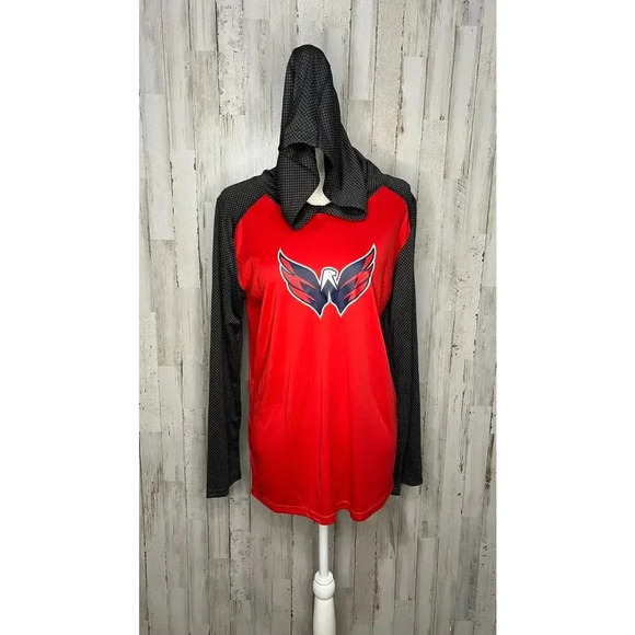 NWT NHL Washington Capitals Youth‎ Size XL Red Hooded Pullover Jacket - Picture 1 of 4